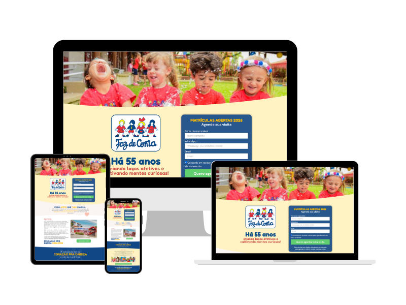 Landing Page para Matrículas em Escola Infantil em Curitiba | Faz de Conta
