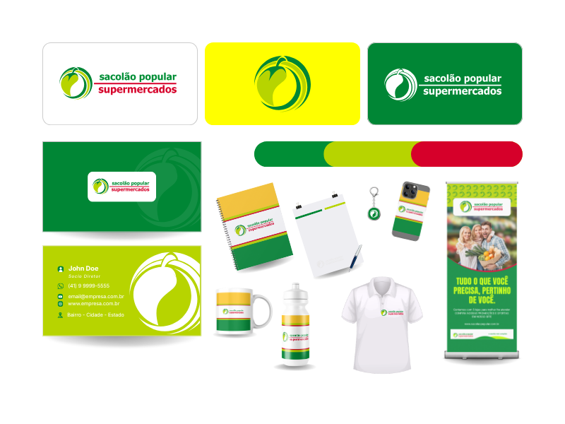 Criação de Logotipo para Sacolão Popular Supermercados