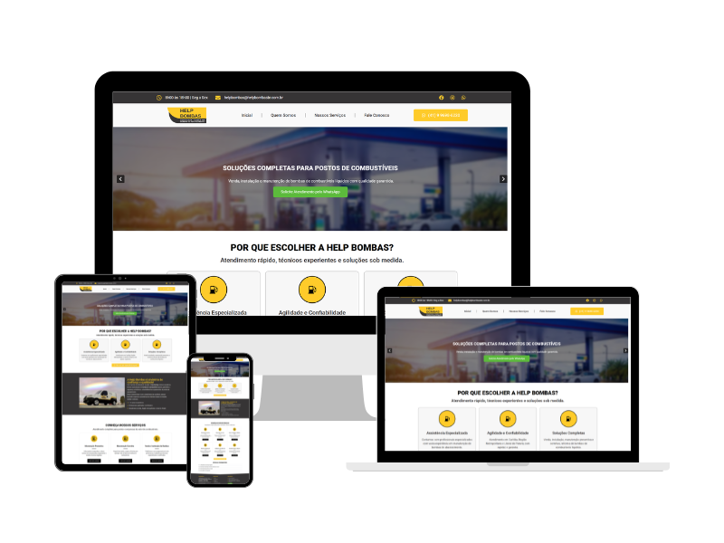 Site Institucional para Assistência Técnica em Bombas de Combustíveis | Help Bombas BR