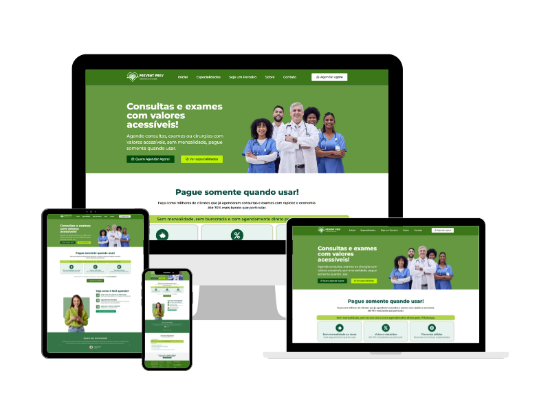 Site Institucional para Consultas e Exames | Prevent Prev